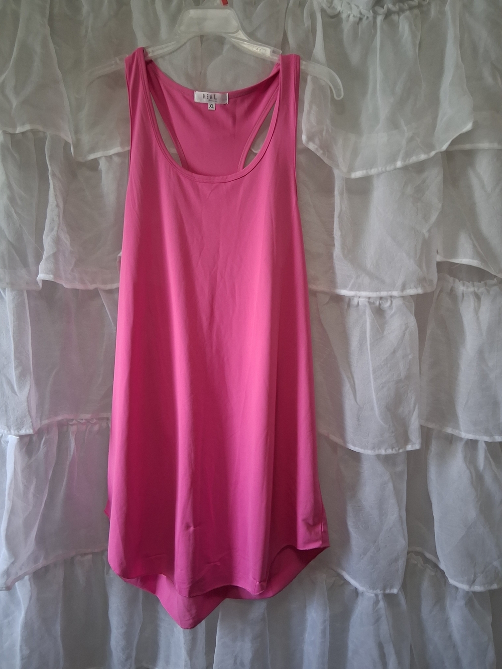 Bright Pink Racerback Swim Coverup Tunic